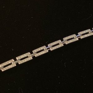SOLD 18kt w square link diamond encrusted bracelet